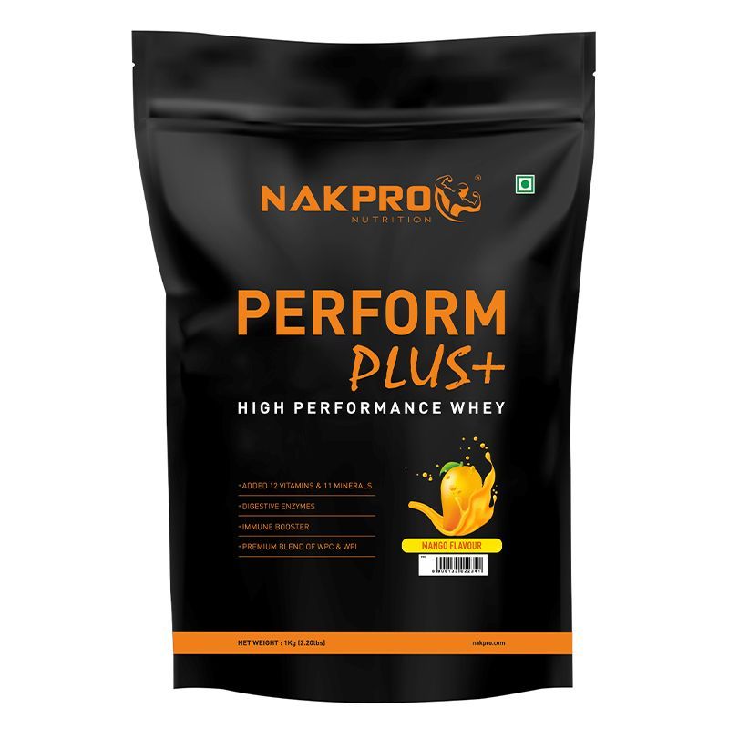 NAKPRO Perform Plus+ Premium Blend Whey Protein Concentrate & Whey Protein Isolate - Mango Flavour